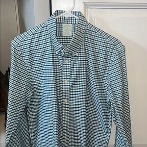 Brooks Brothers Green and Blue Gingham Button-Down Shirt